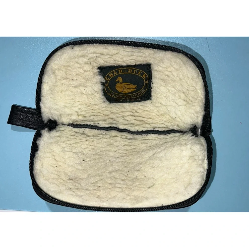 Gold Duck Leather‎ And Shearling Glasses Case Vintage